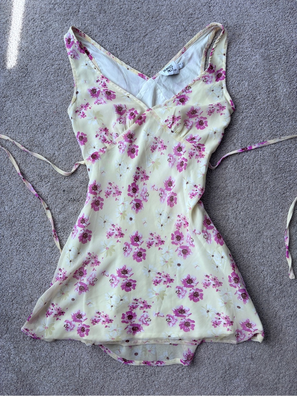 Princess Polly Cream Mini Dress with Purple Floral Print